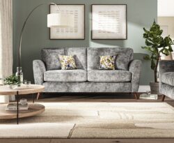 Naples Grey Velvet 3 Seater Sofa