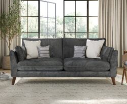 Palermo Graphite Chenille Fabric 3 Seater Sofa