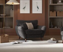 Palma Charcoal Chenille Fabric Armchair