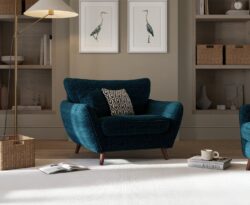 Palma Teal Chenille Fabric Armchair