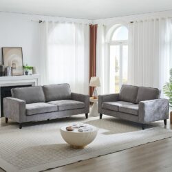 Soho Fabric 3+2 Seater Sofa Set In Grey