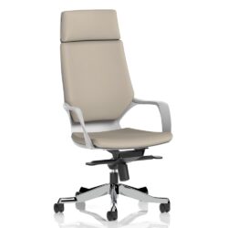 Xenia High Back Fabric Office Chair With Arms In Salt