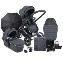 iCandy Peach 7 Pushchair and Carrycot Complete Bundle, Dark Grey