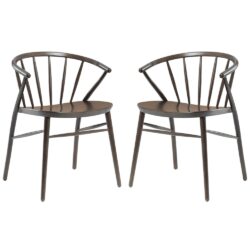 Abiquiu Antique Grey Wooden Dining Chairs In Pair