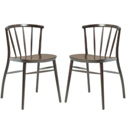 Abiquiu Antique Grey Wooden Side Dining Chairs In Pair