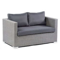 Onyx Rattan Outdoor 2 Seater Sofa In Grey