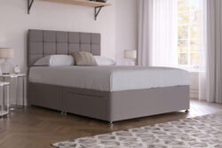 Classic Divan Bed, Charcoal, No Drawer, Single