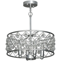 HOMCOM 51 Crystallite Four-Bulb Chandelier - Silver-Tone