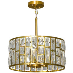 HOMCOM 72 Glass Crystallite Chandelier - Gold-Tone