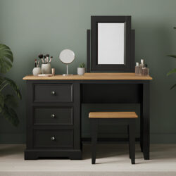 Charlton Oak and Black Painted Dressing Table Set