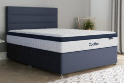 Coolflex Lux Ortho Pocket Mattress + Premium Divan Bed, Silver, No Drawer, Single