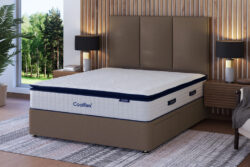 Coolflex Premium Memory Hybrid Mattress + Premium Divan Bed, Silver, No Drawer, Single