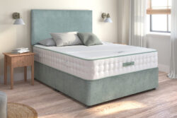 Dunlopillo Meya Latex Hybrid Mattress + Premium Divan Bed, Silver, No Drawer, Single