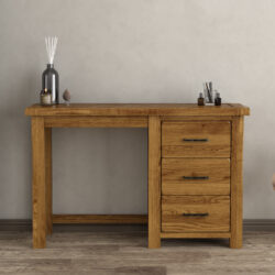 Harrogate Rustic Solid Oak 3 Drawer Dressing Table