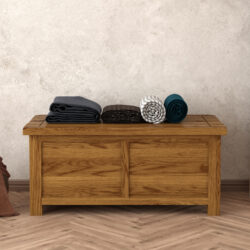 Harrogate Rustic Solid Oak Blanket Box