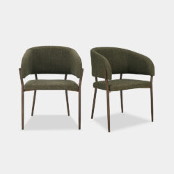 Oxford Set of 2 Mid-Century Dining Chairs - Green