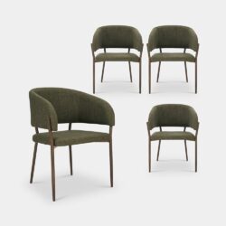 Oxford Set of 4 Linen Dining Chairs - Green