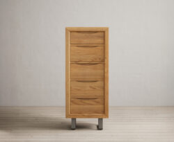 Parker Solid Oak 5 Drawer Tallboy Chest