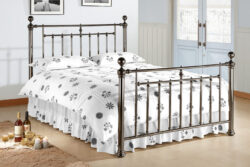 Time Living Alexander Black Nickel Bed Frame, Double
