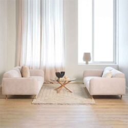 Welch Fabric 2.5+2.5 Seater Sofa Set In Fay Beige