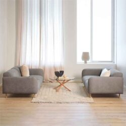 Welch Fabric 2.5+2.5 Seater Sofa Set In Fay Dusty Brown