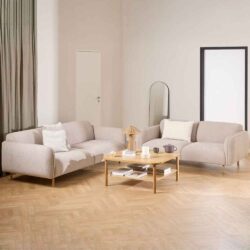 Welch Fabric 2.5+3 Seater Sofa In Fay Beige