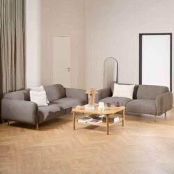 Welch Fabric 2.5+3 Seater Sofa In Fay Dusty Brown