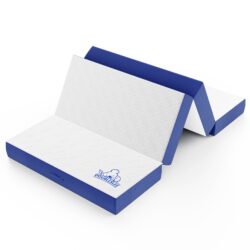 4-Fold Memory Foam Mattress Folding Futon Mattresses with Washable Cover, Single (90cmx190cmx10cm)