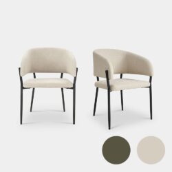 Oxford Mid-Century Dining Chairs - Cream, Green, x2, x4, x6