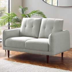 Rimouski Fabric 2 Seater Sofa - Light Grey