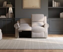 Aldbourne Silver Fabric 2 Seater Recliner Sofa