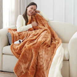 Easylife Electric Reversible Heated Throw Copper/ Whi