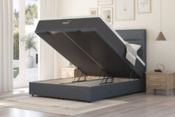 ?MLILY? Polar 1800 Cool Gel Hybrid Mattress + Ottoman Divan Bed, Silver, End Ottoman, King Size