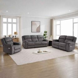 Martinez Fabric Electric Recliner 3+2+1 Seater Sofa Set - Slate Grey