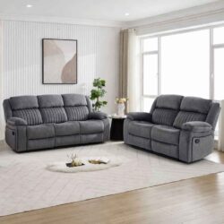 Martinez Fabric Recliner 3+2 Seater Sofa Set - Slate Grey
