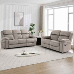 Martinez Fabric Recliner 3+2 Seater Sofa Set - Taupe