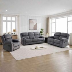 Martinez Fabric Recliner 3+2+1 Seater Sofa Set - Slate Grey