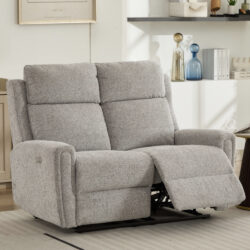 Medinah Fabric Electric 2 Seater Sofa - Ash