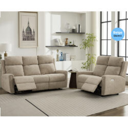 Medinah Fabric Electric 3+2 Seater Sofa Set - Beige