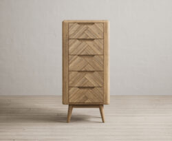 Parven Solid Oak 5 Drawer Tallboy Chest