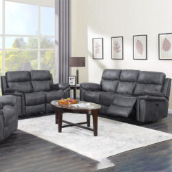 Rasalas Fabric Electric Recliner 3+2 Seater Sofa Set - Charcoal