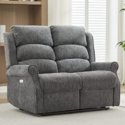 Rosenberg Fabric Electric Recliner 2 Seater Sofa - Anthracite