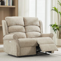 Rosenberg Fabric Electric Recliner 2 Seater Sofa - Rabbit