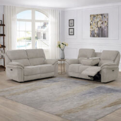 Wauchula Fabric Electric Recliner 3+2 Seater Sofa Set - Beige