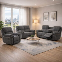 Wauchula Fabric Recliner 3+2+1 Seater Sofa Set - Stone