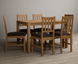 York 120cm Solid Oak Dining Table with 4 Light Grey York Chairs