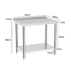 2 Tiers Commercial Kitchen Prep Table Stainless Steel Work Table