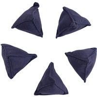 Durable Cotton Fabric Triangular Shaped Juggling Throw Bean Bags (Pack of 5)