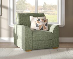 Jasper Hunter Green Chenille Fabric Armchair