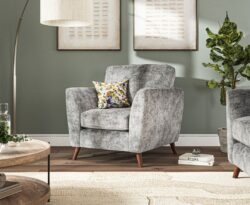Naples Grey Velvet Armchair